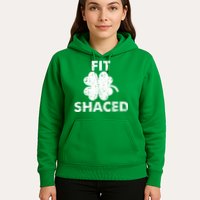 Fit Shaced Funny St. Patrick's Day Irish Clover Beer Drinking Hoodie