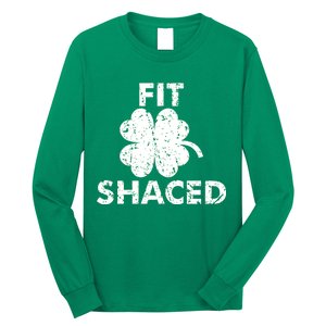 Fit Shaced Funny St. Patrick's Day Irish Clover Beer Drinking Long Sleeve Shirt