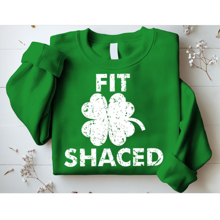 Fit Shaced Funny St. Patrick's Day Irish Clover Beer Drinking Sweatshirt