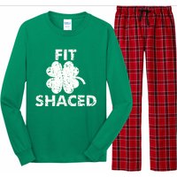 Fit Shaced Funny St. Patrick's Day Irish Clover Beer Drinking Long Sleeve Pajama Set