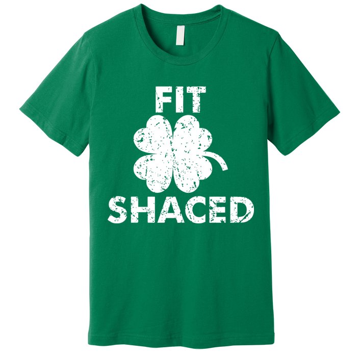 Fit Shaced Funny St. Patrick's Day Irish Clover Beer Drinking Premium T-Shirt