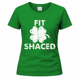 Fit Shaced Funny St. Patrick's Day Irish Clover Beer Drinking Women's T-Shirt