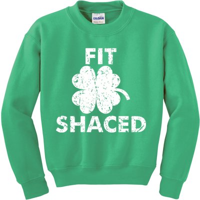 Fit Shaced Funny St. Patrick's Day Irish Clover Beer Drinking Kids Sweatshirt