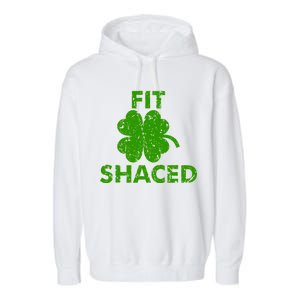 Fit Shaced Funny St. Patrick's Day Irish Clover Beer Drinking Garment-Dyed Fleece Hoodie