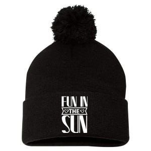 Fun In The Sun Pom Pom 12in Knit Beanie