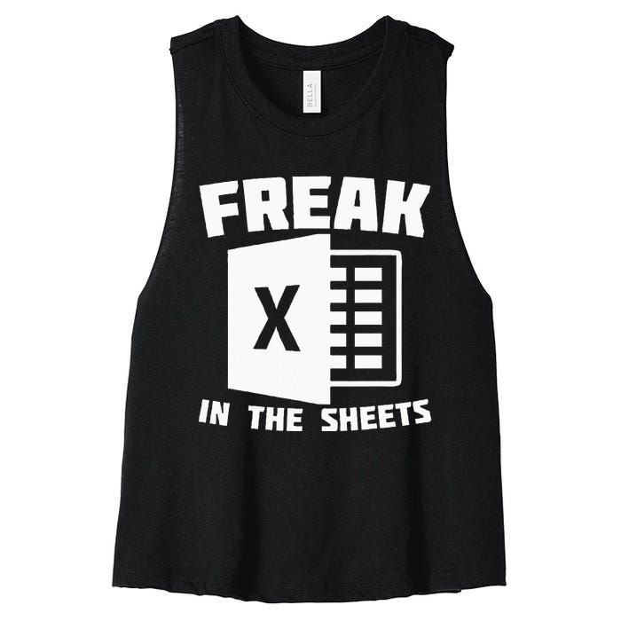 Freak In The Sheets Funny Accountant Analyst Secretary Women's Racerback Cropped Tank