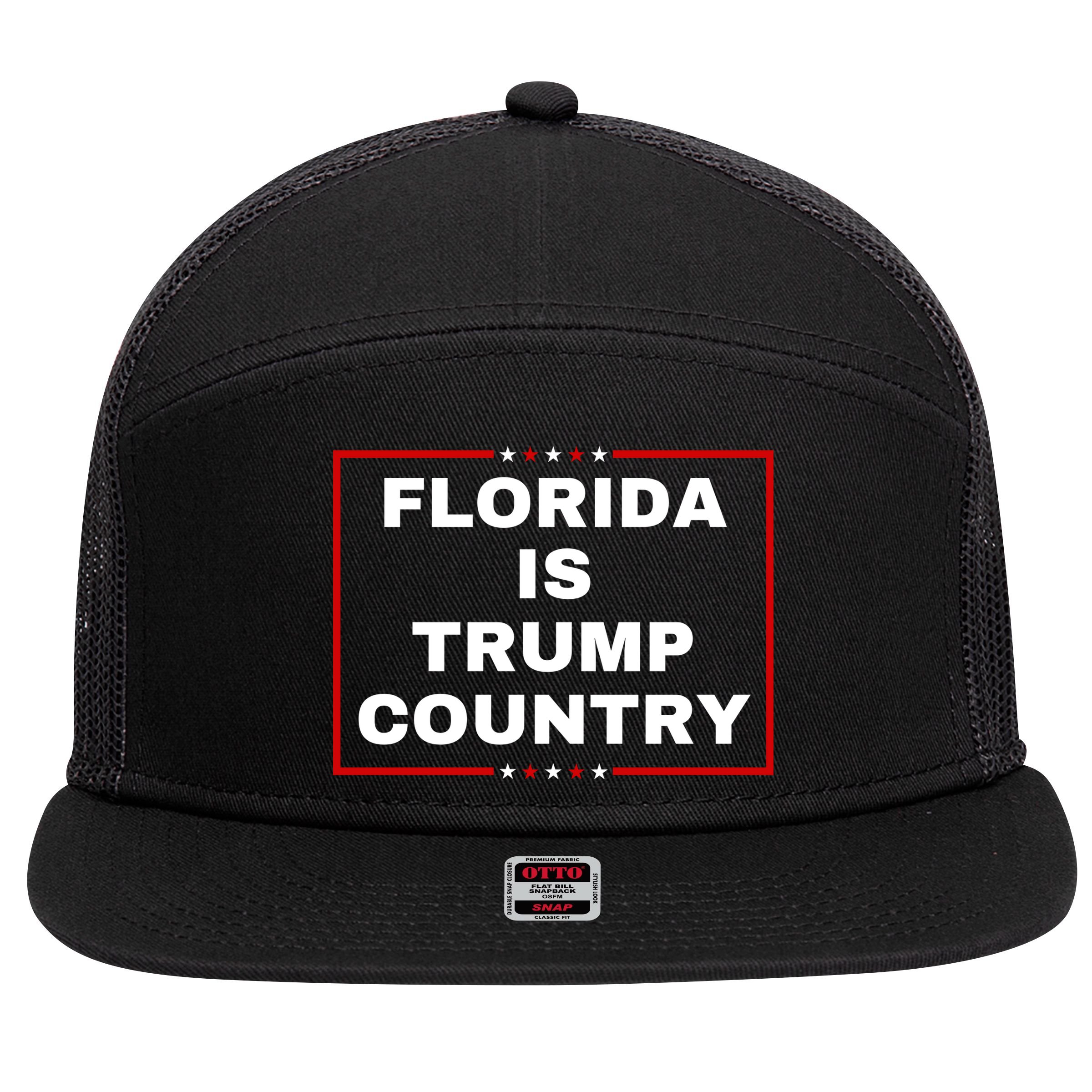 Florida Is Trump Country 7 Panel Mesh Trucker Snapback Hat