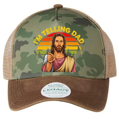 Funny IM Telling Dad Religious Christian Jesus Meme Legacy Tie Dye Trucker Hat