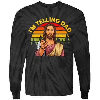 Funny IM Telling Dad Religious Christian Jesus Meme Tie-Dye Long Sleeve Shirt