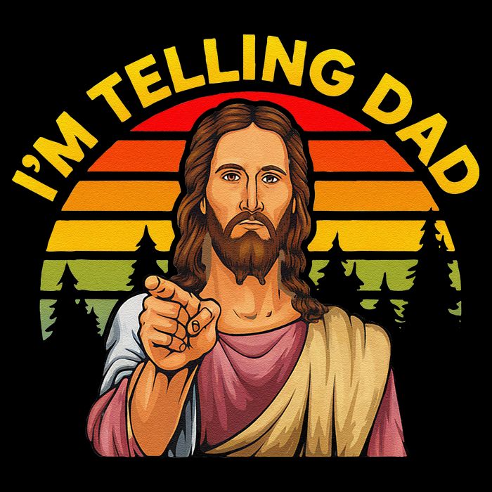 Funny IM Telling Dad Religious Christian Jesus Meme Women's Crop Top Tee
