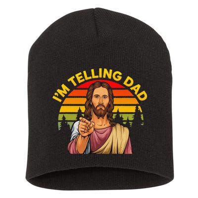 Funny IM Telling Dad Religious Christian Jesus Meme Short Acrylic Beanie