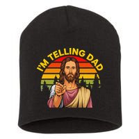Funny IM Telling Dad Religious Christian Jesus Meme Short Acrylic Beanie