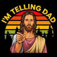 Funny IM Telling Dad Religious Christian Jesus Meme Short Acrylic Beanie