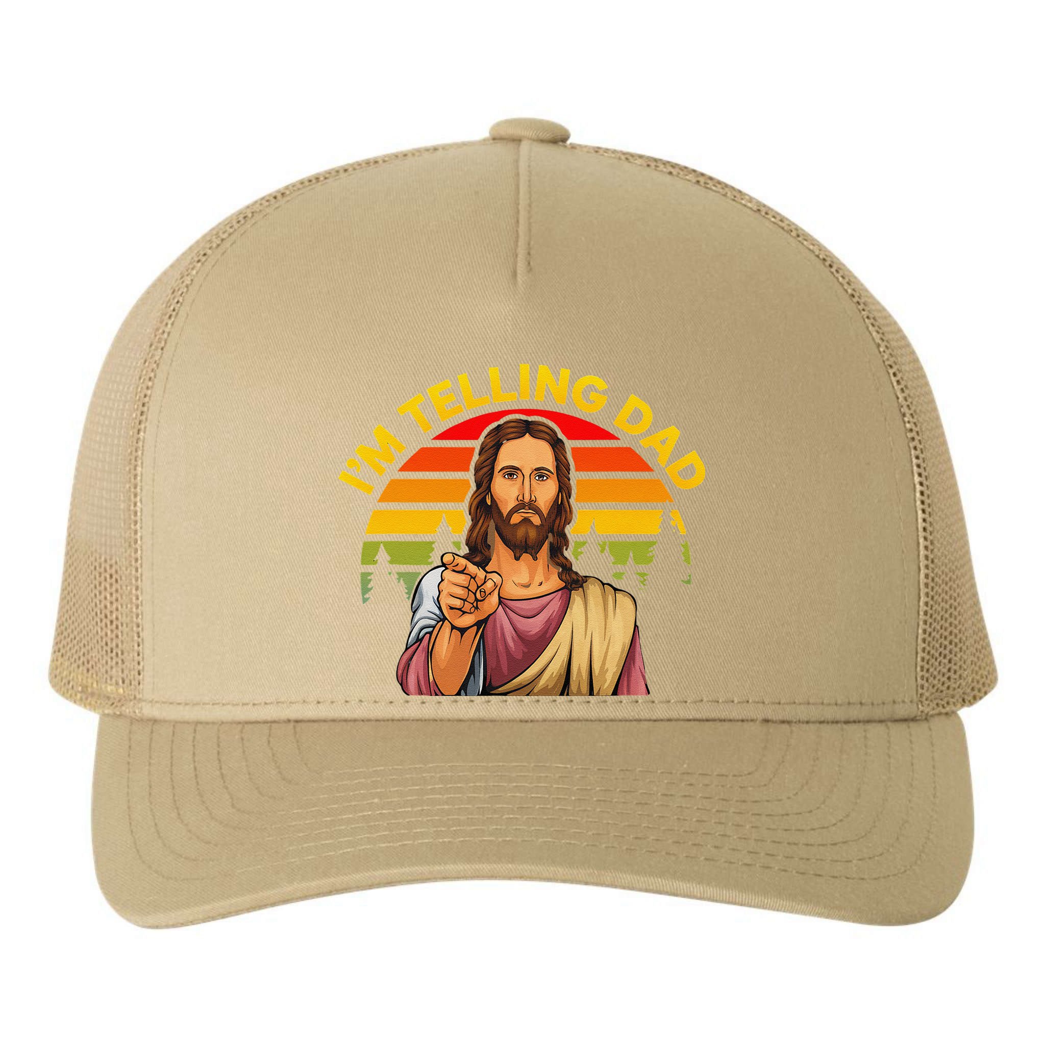 Funny IM Telling Dad Religious Christian Jesus Meme Yupoong Adult 5-Panel Trucker Hat