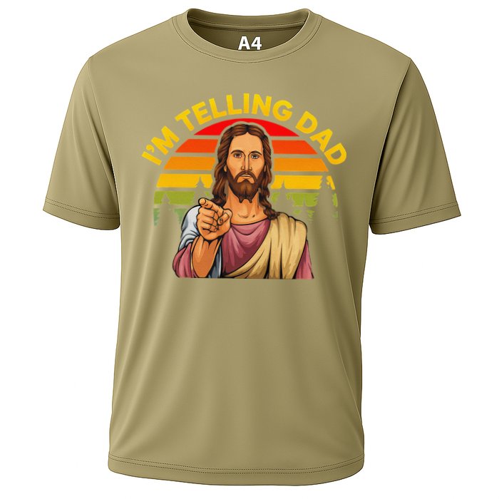 Funny IM Telling Dad Religious Christian Jesus Meme Cooling Performance Crew T-Shirt