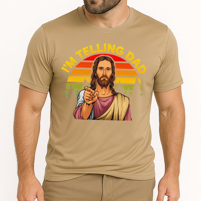 Funny IM Telling Dad Religious Christian Jesus Meme Cooling Performance Crew T-Shirt
