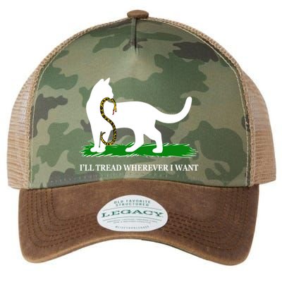 Funny Ill Tread Wherever I Want Cat Vs Tread On Me Snake Legacy Tie Dye Trucker Hat