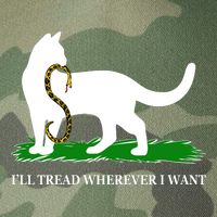 Funny Ill Tread Wherever I Want Cat Vs Tread On Me Snake Legacy Tie Dye Trucker Hat