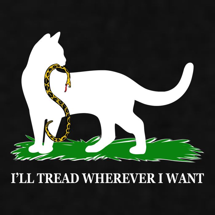 Funny Ill Tread Wherever I Want Cat Vs Tread On Me Snake Ladies PosiCharge Tri-Blend Wicking Tank
