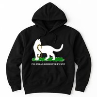 Funny Ill Tread Wherever I Want Cat Vs Tread On Me Snake Hoodie