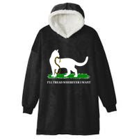 Funny Ill Tread Wherever I Want Cat Vs Tread On Me Snake Hooded Wearable Blanket