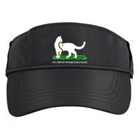Funny Ill Tread Wherever I Want Cat Vs Tread On Me Snake Adult Drive Performance Visor