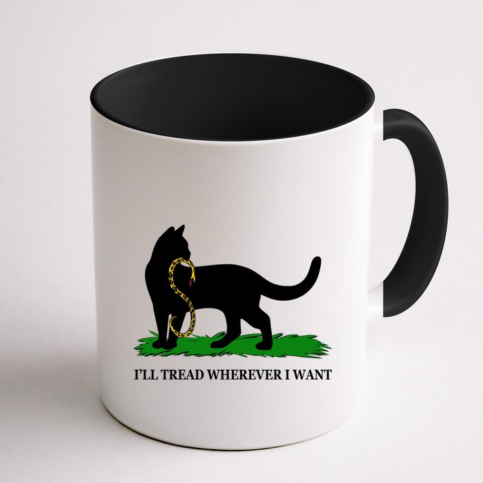 Funny Ill Tread Wherever I Want Cat Vs Tread On Me Snake Mug
