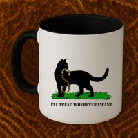 Funny Ill Tread Wherever I Want Cat Vs Tread On Me Snake Mug