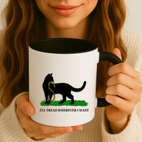 Funny Ill Tread Wherever I Want Cat Vs Tread On Me Snake Mug