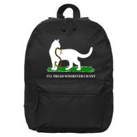 Funny Ill Tread Wherever I Want Cat Vs Tread On Me Snake 16 in Basic Backpack