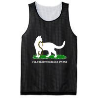 Funny Ill Tread Wherever I Want Cat Vs Tread On Me Snake Mesh Reversible Basketball Jersey Tank