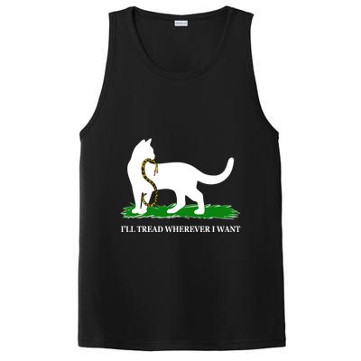Funny Ill Tread Wherever I Want Cat Vs Tread On Me Snake PosiCharge Competitor Tank