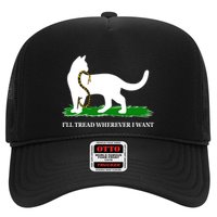 Funny Ill Tread Wherever I Want Cat Vs Tread On Me Snake Trucker Hat
