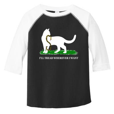 Funny Ill Tread Wherever I Want Cat Vs Tread On Me Snake Toddler Fine Jersey T-Shirt