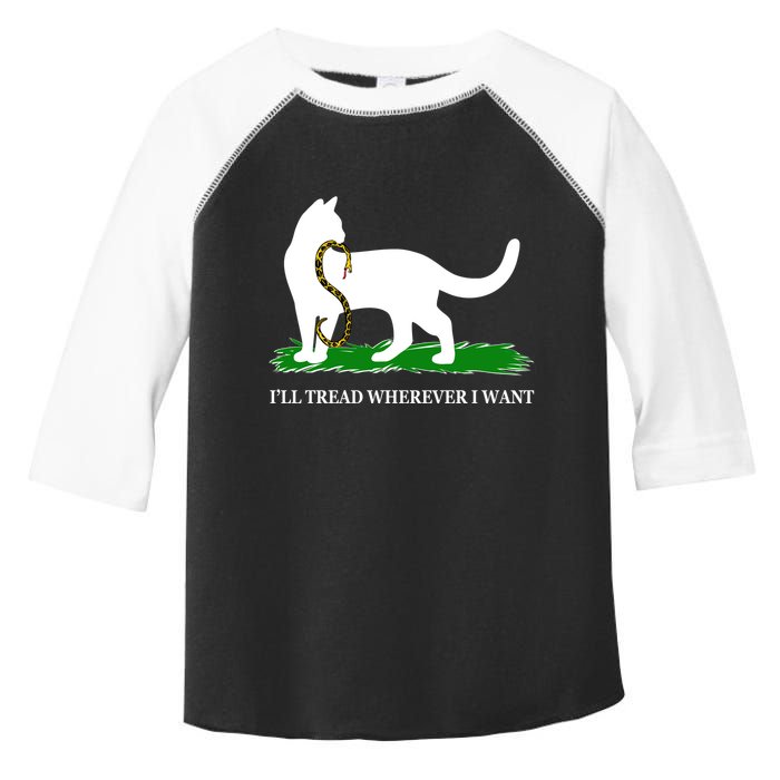 Funny Ill Tread Wherever I Want Cat Vs Tread On Me Snake Toddler Fine Jersey T-Shirt