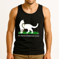 Funny Ill Tread Wherever I Want Cat Vs Tread On Me Snake Tank Top