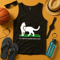Funny Ill Tread Wherever I Want Cat Vs Tread On Me Snake Tank Top