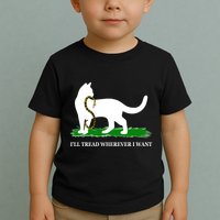 Funny Ill Tread Wherever I Want Cat Vs Tread On Me Snake Toddler T-Shirt