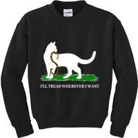 Funny Ill Tread Wherever I Want Cat Vs Tread On Me Snake Kids Sweatshirt