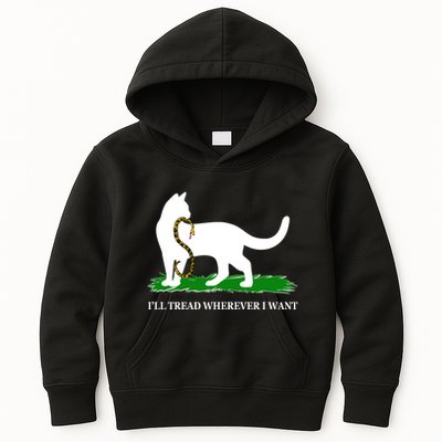 Funny Ill Tread Wherever I Want Cat Vs Tread On Me Snake Kids Hoodie