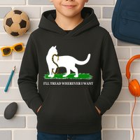 Funny Ill Tread Wherever I Want Cat Vs Tread On Me Snake Kids Hoodie