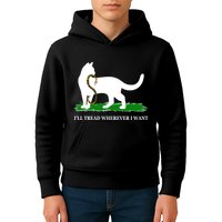 Funny Ill Tread Wherever I Want Cat Vs Tread On Me Snake Kids Hoodie