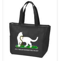 Funny Ill Tread Wherever I Want Cat Vs Tread On Me Snake Zip Tote Bag