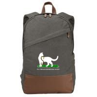 Funny Ill Tread Wherever I Want Cat Vs Tread On Me Snake Cotton Canvas Backpack