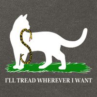 Funny Ill Tread Wherever I Want Cat Vs Tread On Me Snake Cotton Canvas Backpack
