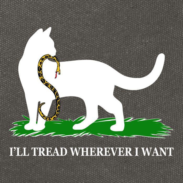 Funny Ill Tread Wherever I Want Cat Vs Tread On Me Snake Cotton Canvas Backpack