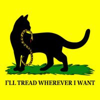 Funny Ill Tread Wherever I Want Cat Vs Tread On Me Snake Button