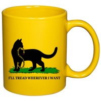 Funny Ill Tread Wherever I Want Cat Vs Tread On Me Snake 11oz C Handle Ceramic Mug