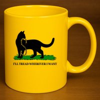Funny Ill Tread Wherever I Want Cat Vs Tread On Me Snake 11oz C Handle Ceramic Mug
