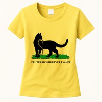 Funny Ill Tread Wherever I Want Cat Vs Tread On Me Snake Womens T-Shirt